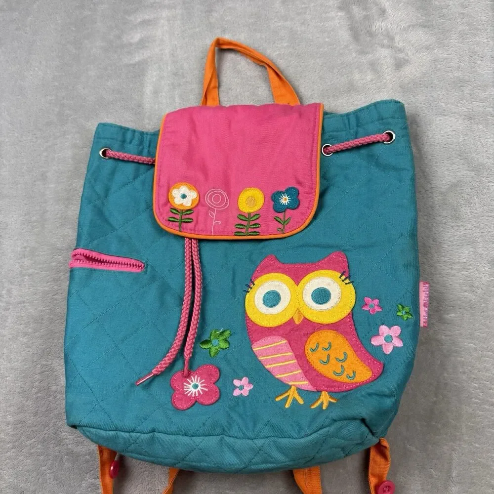 Stephen Joseph Owl Kids Backpack Quilted Teal Pink School Book Bag